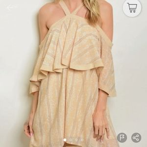 ANTHRO - ENTRO | Cream Off-Shoulder Sundress | Small